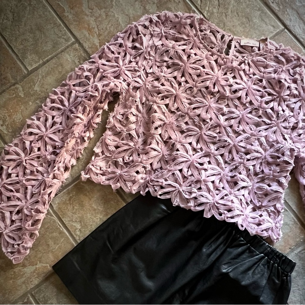 WILLOW & Root From The BUCKLE Dusty Rose Floral Stitch Fabric - Picture 6 of 10